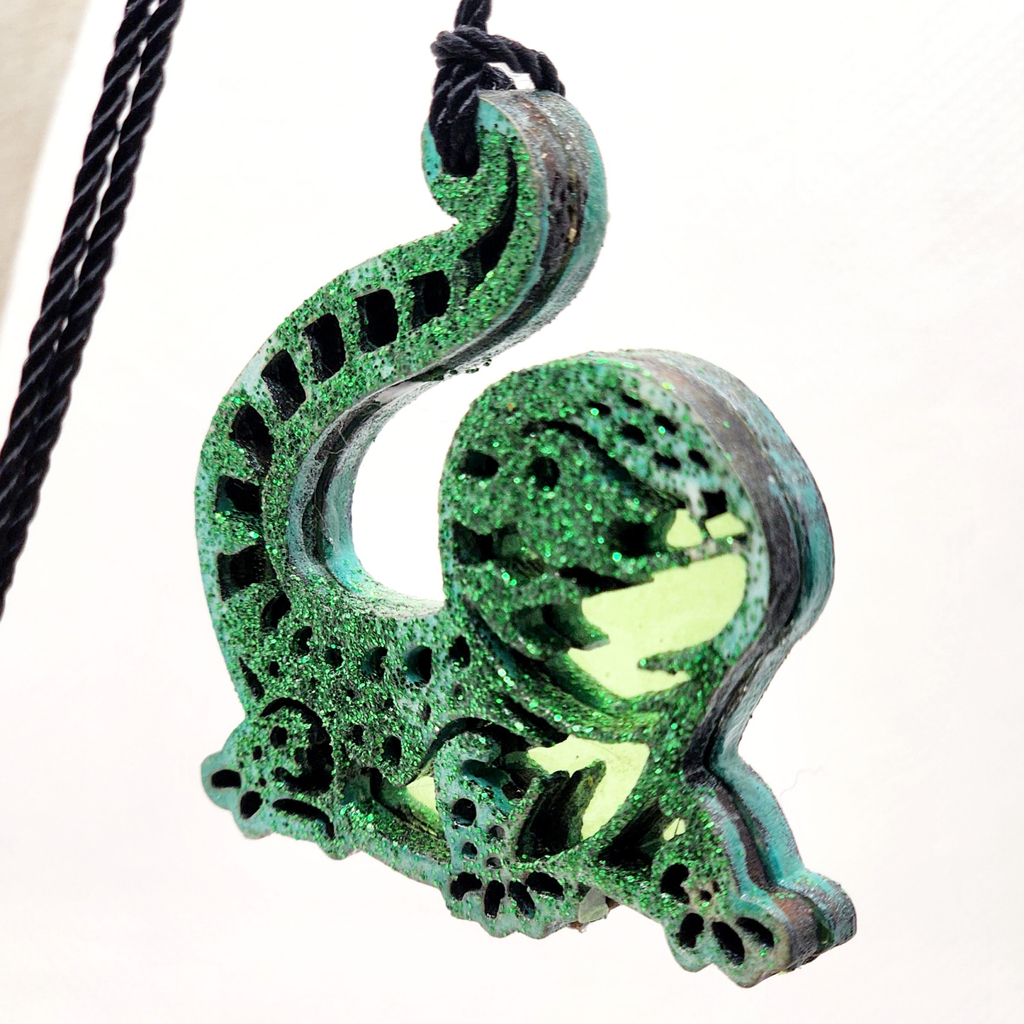 Sparkle Lizard Car Charm with stained glass look