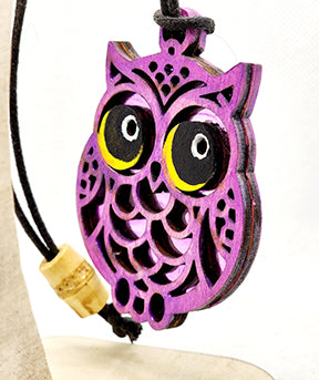 Owl Car Charm with stained glass look